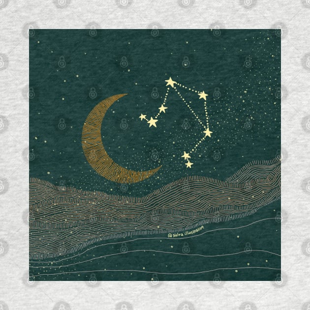 Libra Night Sky by Sierraillustration